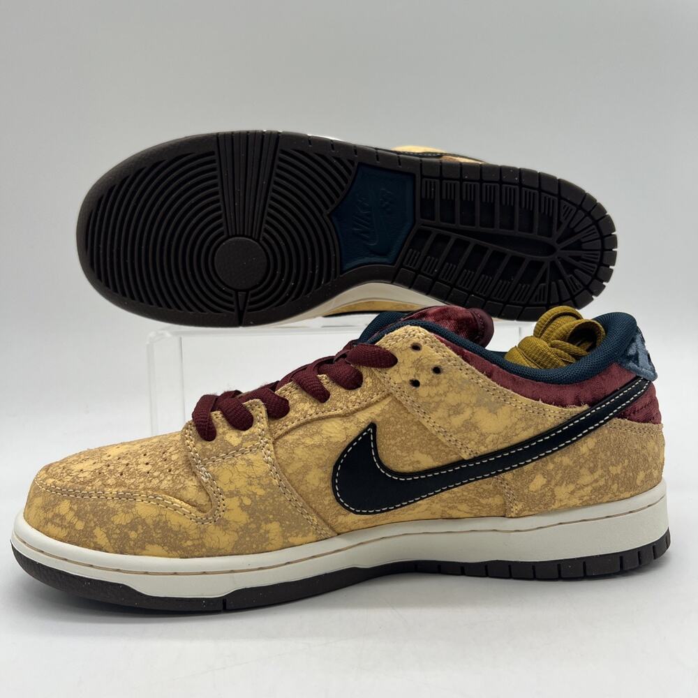 Mens Size 7.5 Nike SB Dunk Low Celestial Gold Black Sneakers FZ1278 200 - Picture 4 of 7